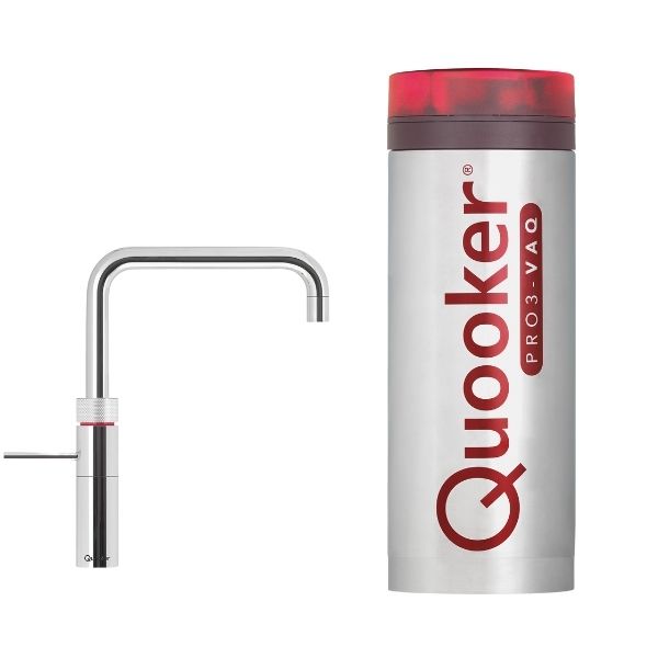 Quooker Fusion kokend water kraan Square, direct kokend water uit de kraan