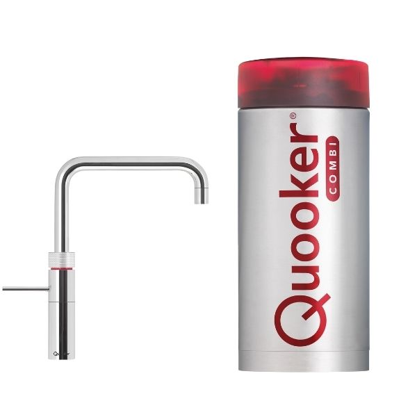 Quooker Fusion Square Chroom kokend water kraan, de enige 3 in 1 kraan van Nederland