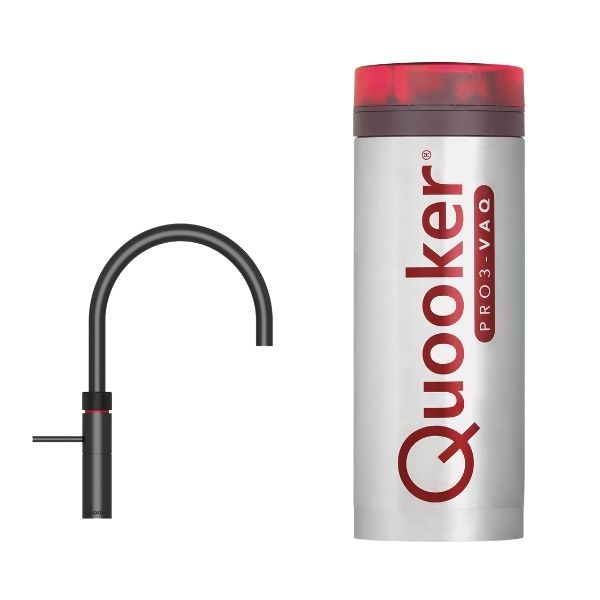 Quooker Fusion Round Zwart kokend water kraan, voor 13:00 besteld is morgen in huis