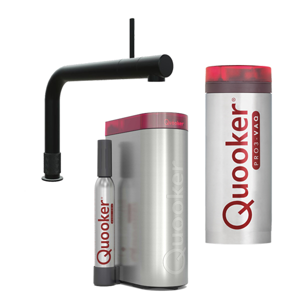 Quooker Front CUBE zwart kokend water kraan | De nieuwste Quooker kraan ✓ Modern design ✓ Gratis + snelle levering ✓ Montage mogelijk