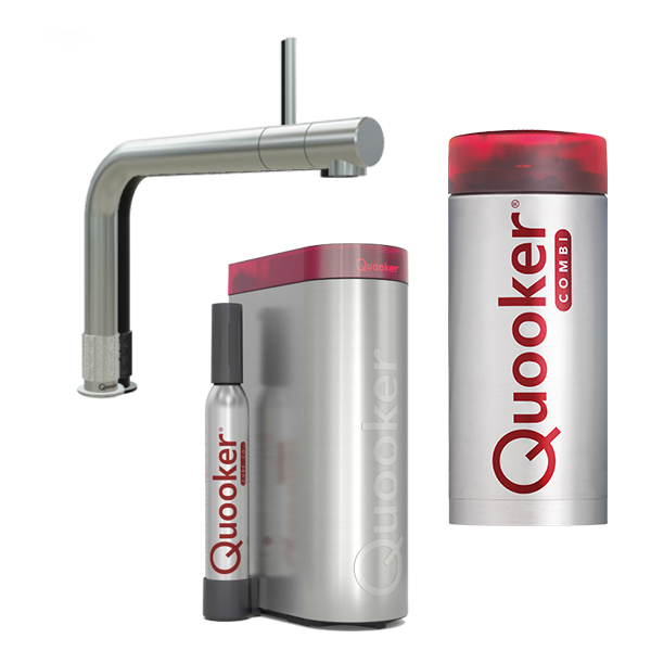 Quooker Front CUBE RVS kokend water kraan | Koud, warm, kokend, gekoeld en bruisend water ✓ Nieuwste Quooker kraan ✓ Gratis levering