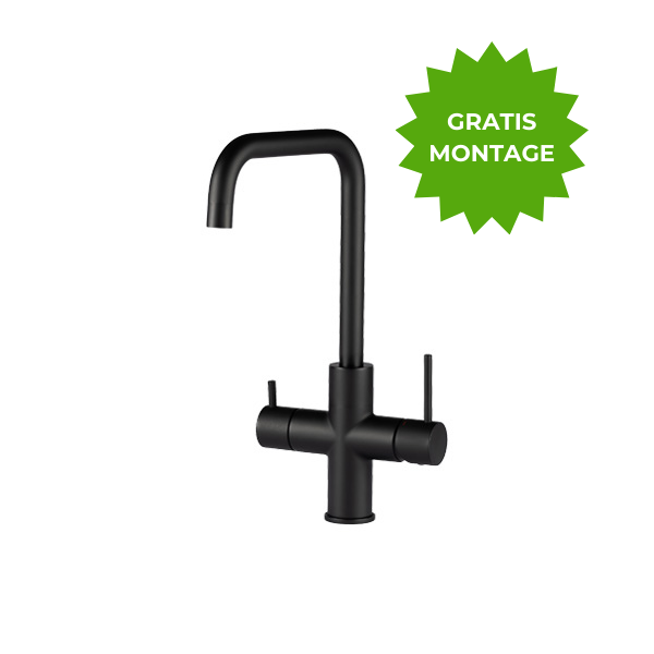 Ace Boil 3-in-1 U-vorm Zwart kokend water kraan kan je door een expert laten monteren