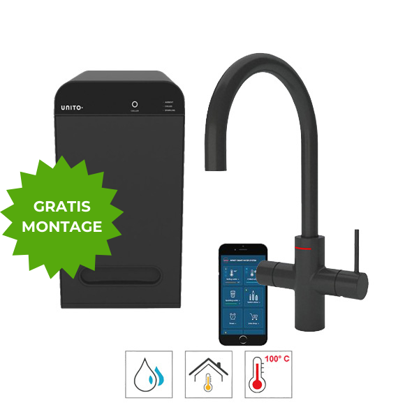 Kokendwatergigant gratis montage Unito Lava 3-in-1 Cosmos Rond Zwart
