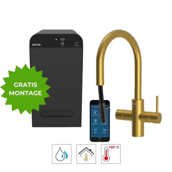 Gratis montage Unito 3-in-1 Lava Cosmos Rond Pullout Goud bij Kokendwatergigant