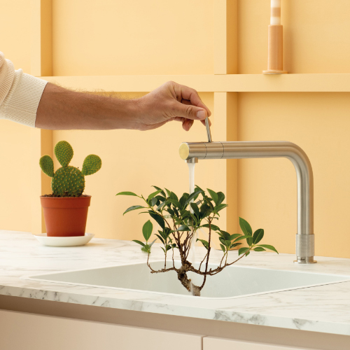 Scharnier ochtendgloren Meer dan wat dan ook Quooker Front RVS kokend water kraan met COMBI+