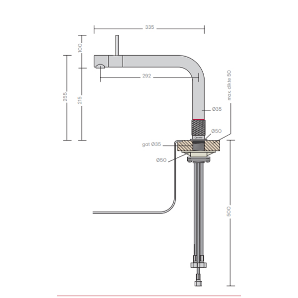 Scharnier ochtendgloren Meer dan wat dan ook Quooker Front RVS kokend water kraan met COMBI+