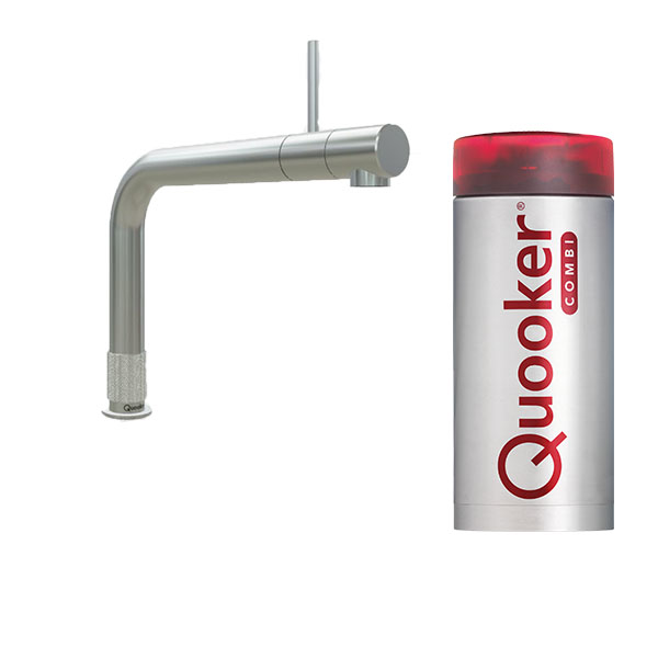 De Quooker Front RVS kokend water kraan met COMBI+. Nieuwe Quooker kraan. De kraan die alles kan. In een handomdraai koud, warm en kokend water. 