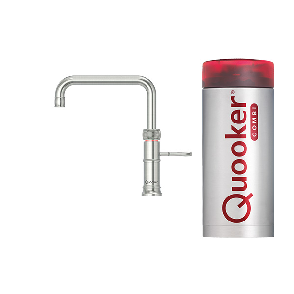 Quooker Classic Fusion Square kokend water kraan in RVS uitvoering, montage mogelijk