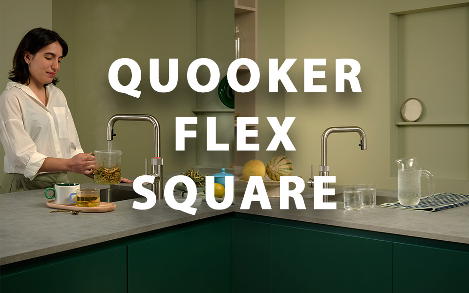 Nieuw in ons assortiment, de Quooker Flex Square