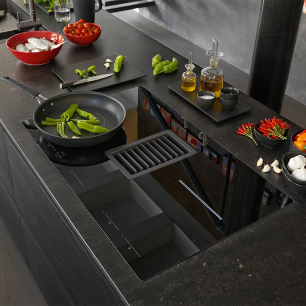 Franke Mythos inductie kookplaat met afzuiging en afvoerset recirculatie plint 10 cm | Energie klasse A+++ ✓ Bestel de zuinigste kookplaat